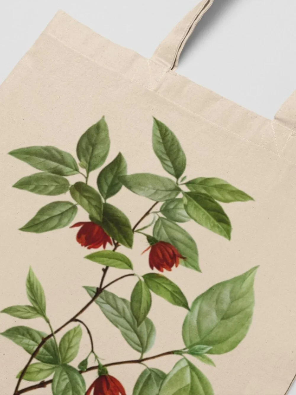 Dwarf Sweetshrub Vintage Floral Print Graphic Canvas Tote Bag